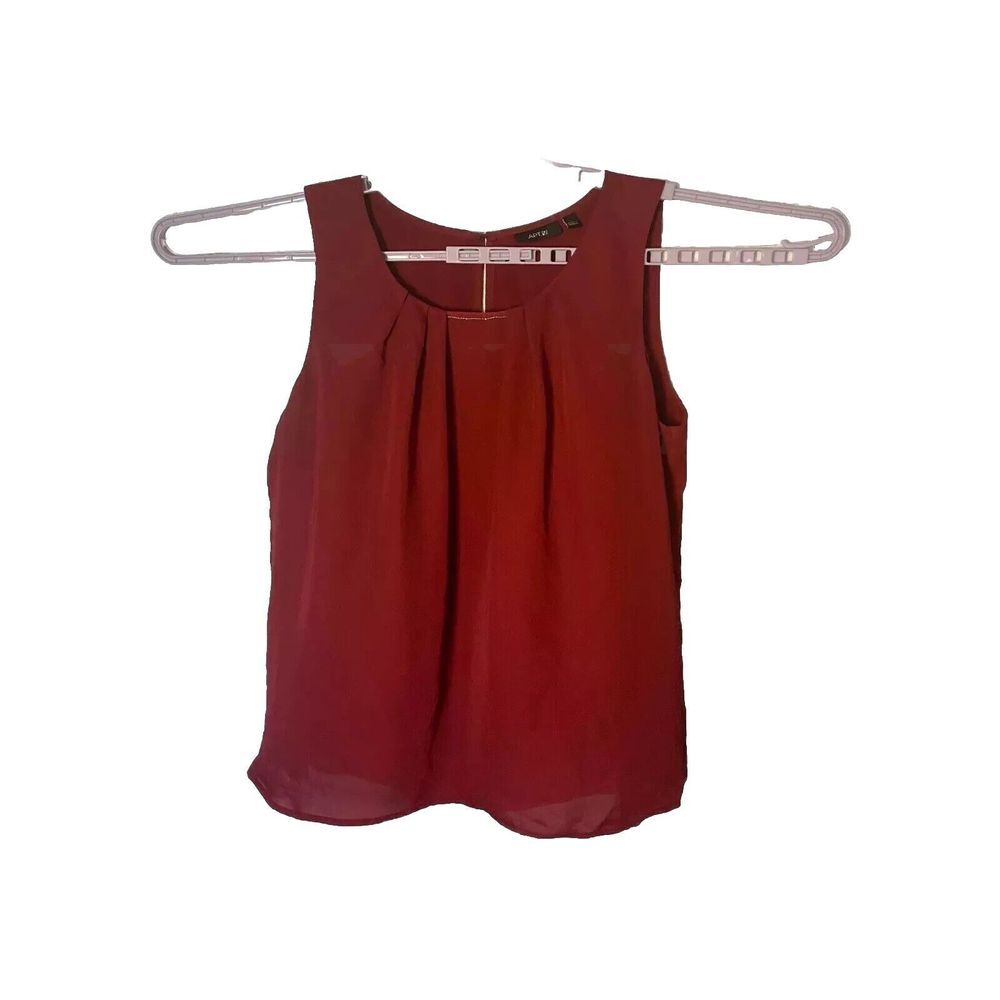 APT. Summer Blouse Women's Size L Maroon 100% Polyester Sleeveless Round Neck